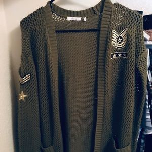 Olive green cardigan